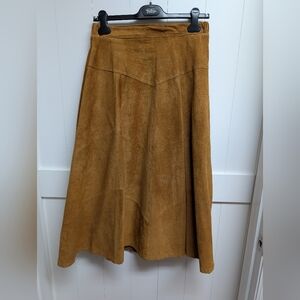 Vintage Hunt Club Tan Leather A-Line Women's Skirt